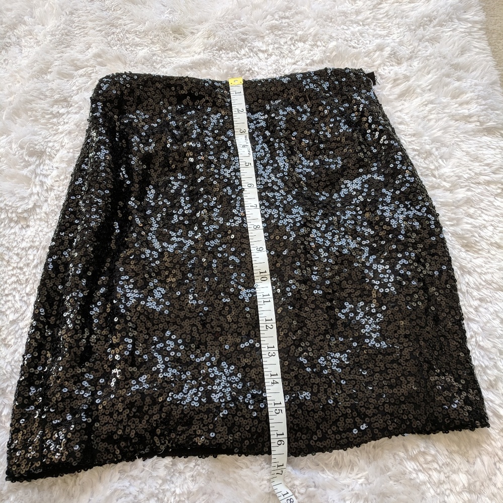 Black SEQUIN mini skirt XS - Picture 7 of 8
